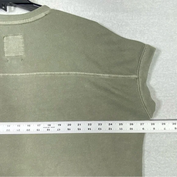 C&C California Sunwashed Beach Terry Sweater Women's S Green Crop Oversized NWT - Picture 8 of 9